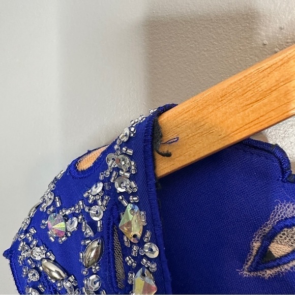 Macduggal Cassandra Stone Royal Blue cutout back formal maxi dress - Picture 12 of 16